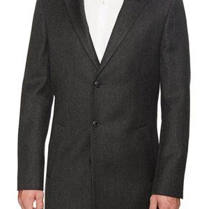 Hugo Boss Antaris Men's Virgin Wool Long Single Breasted Overcoat, Grey 40R NWT